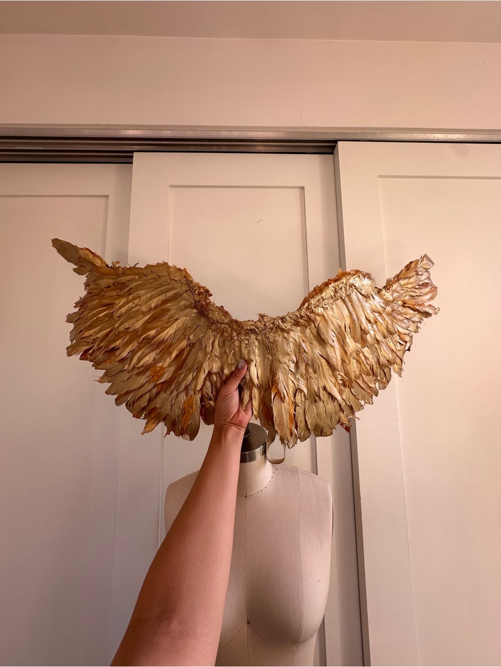 Gold Feathered Angel Wings
